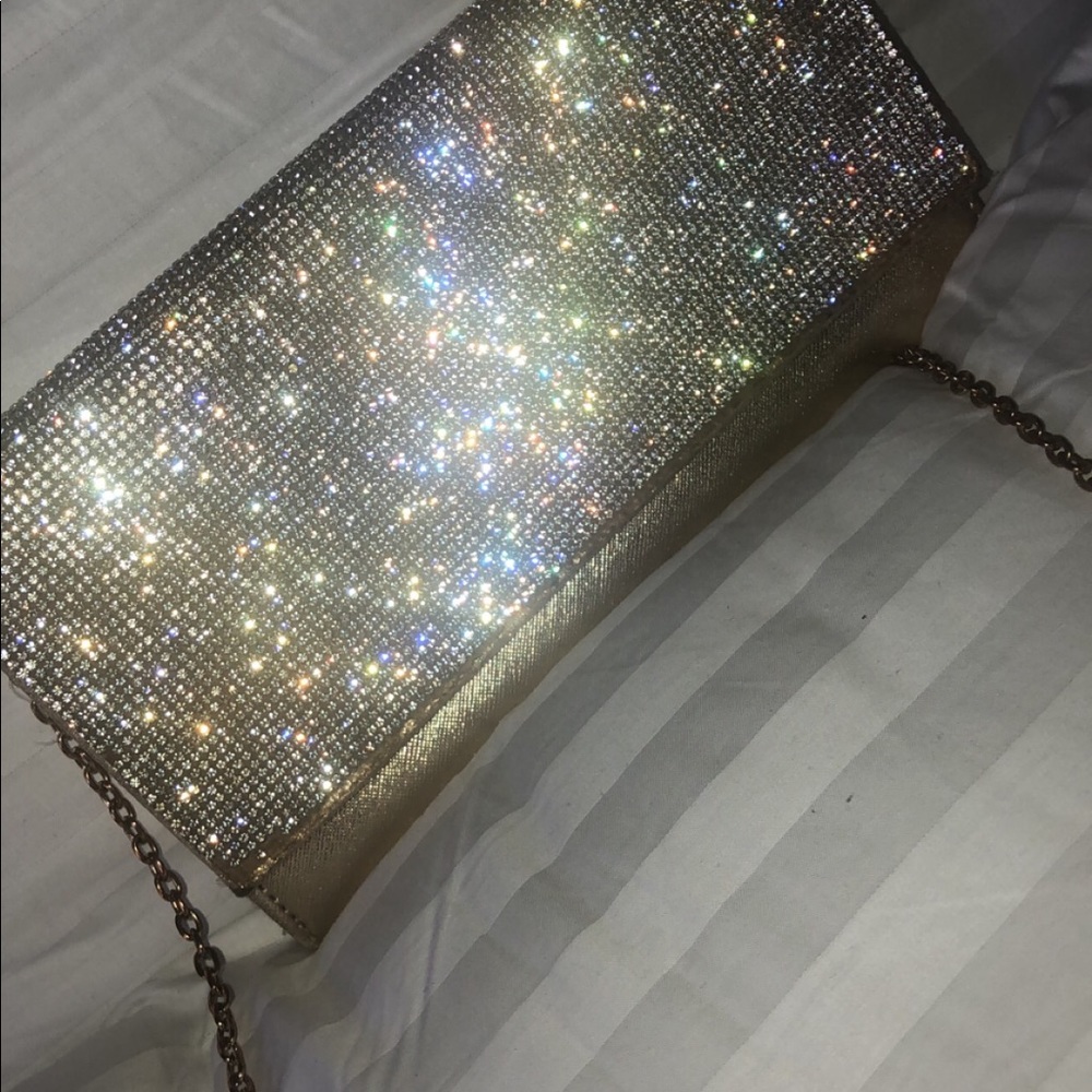 Glitter gold clutch crossbody purse
